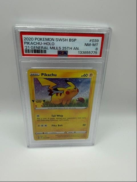 Pikachu-Holo SWSH BSP #039 — 2020 Pokémon General Mills 25th Anniversary PSA 8