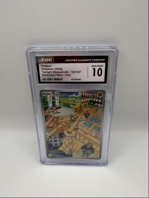 Timburr 183/167 Illustration Rare Holo — 2024 Pokémon Twilight Masquerade CGC 10