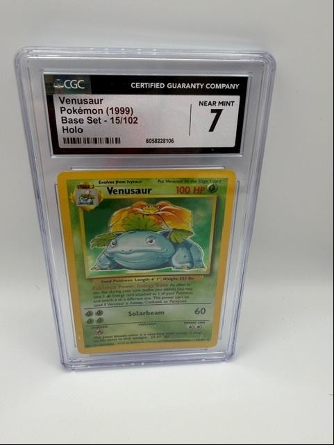 Venusaur 15/102 Holo Rare — 1999 Pokémon Base Set CGC 7