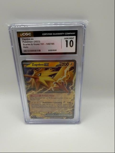 Zapdos ex 145/165 Holo — 2023 Pokémon Scarlet & Violet 151 CGC 10